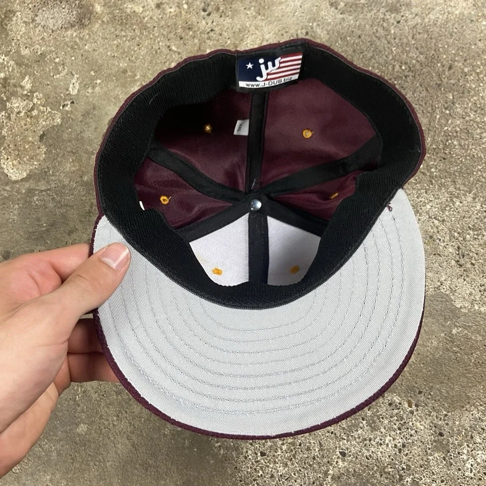 J-Dub Pickens Baseball Cap Size XXL Maroon Fitted Baseball Hat
